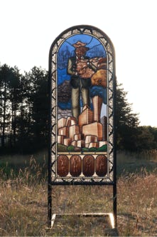 vitrail contemporain art homme nuage climat eau charles forzinetti