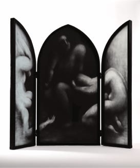 vitrail peinture verre retable corps rupture noir blanc sculpture art gwenola hatet