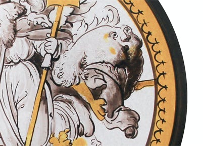 vitrail copie religieux saint antoine peinture verre restauration jura bourgogne franche comte atelier 630