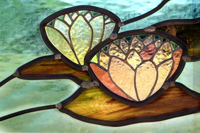 vitrail contemporain paravent paysage jardin oiseau nature vegetal creation jura bourgogne franche comte atelier 630